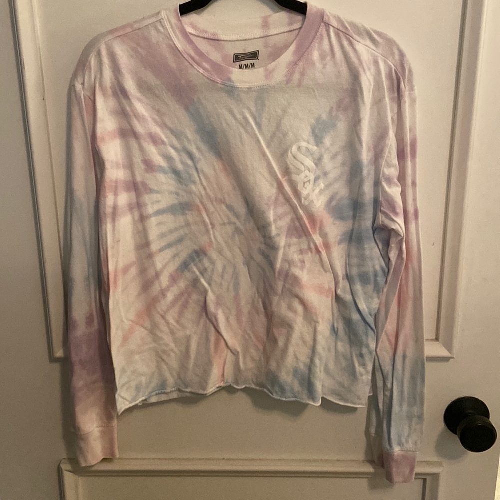 White Sox Tie Dye Cropped Long Sleeve Shirt - Aerie American Eagle Tailgate
